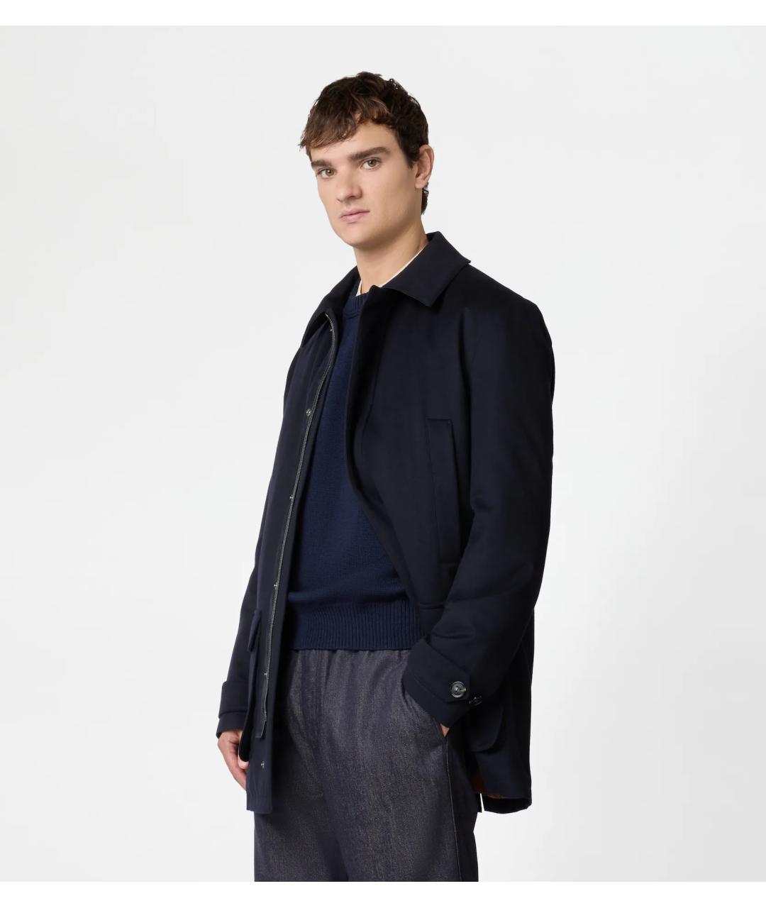 TOD'S Темно-синяя шерстяная куртка, фото 2