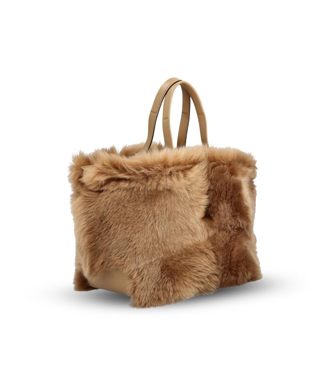 TOD'S Бежевая меховая сумка тоут, фото 3