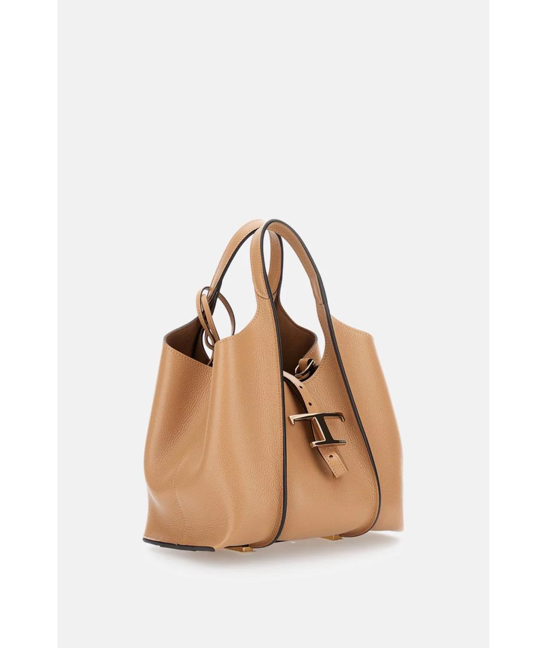 TOD'S Бежевая кожаная сумка тоут, фото 2