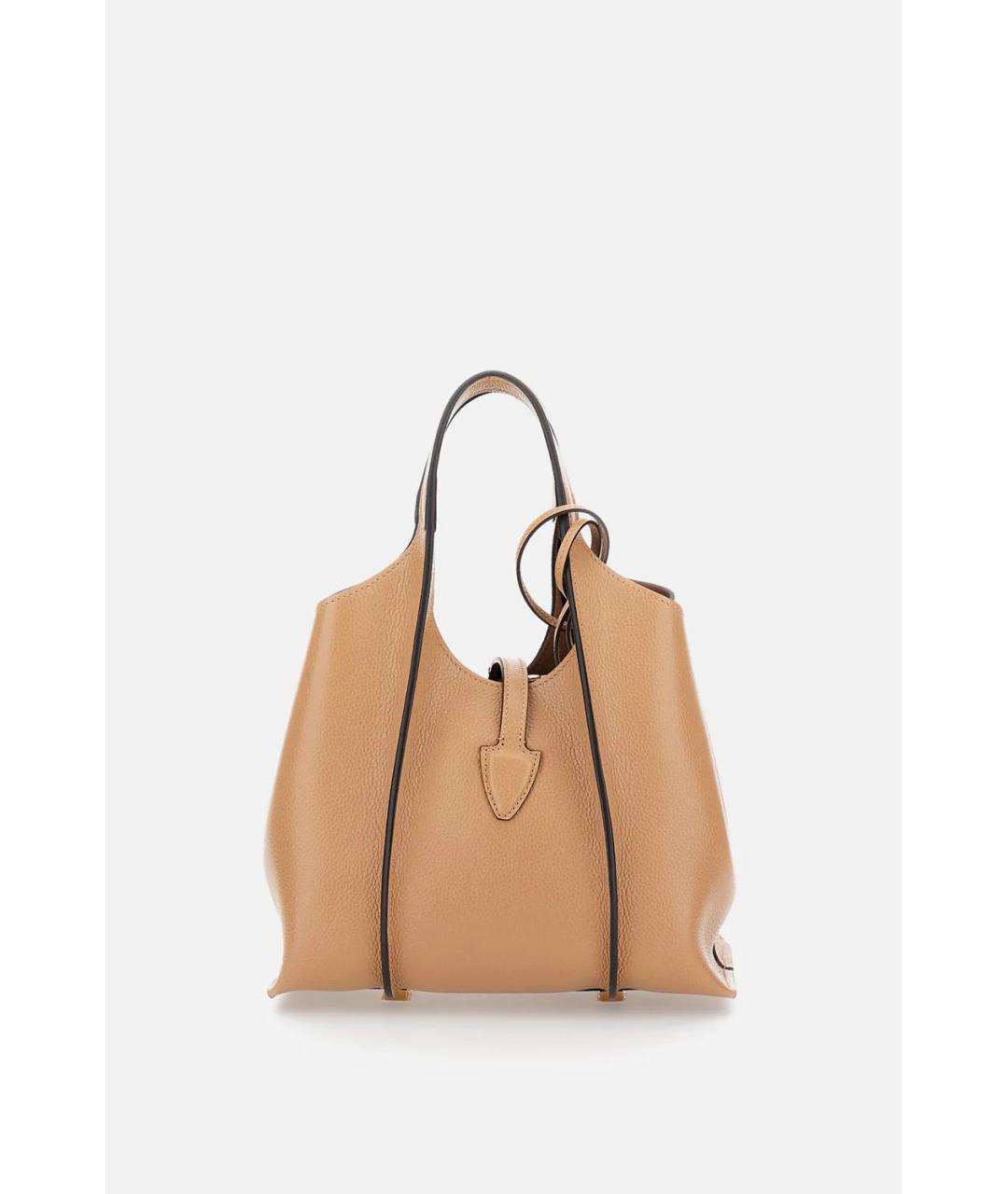 TOD'S Бежевая кожаная сумка тоут, фото 3