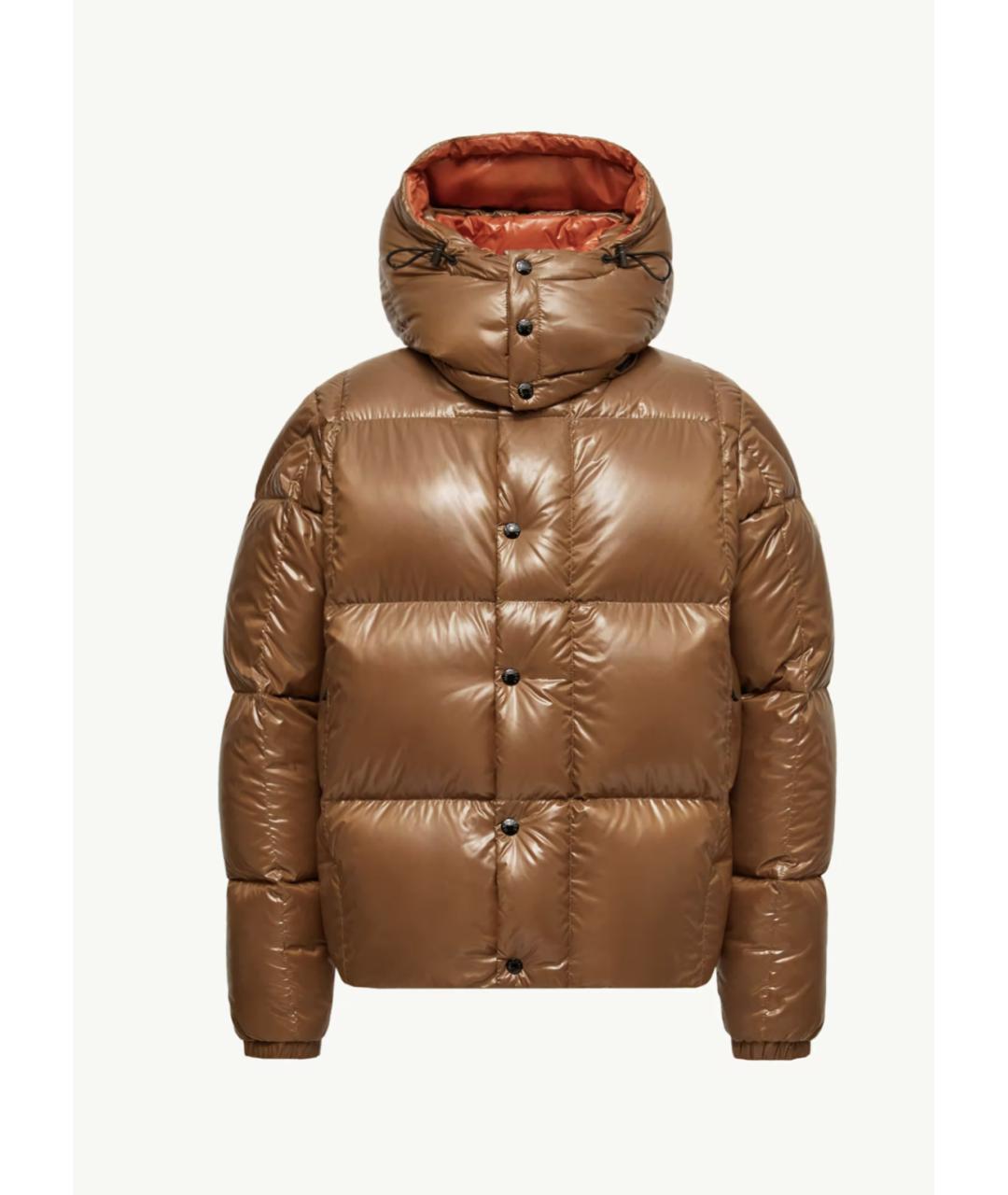 MONCLER Коричневый полиамидовый пуховик, фото 6