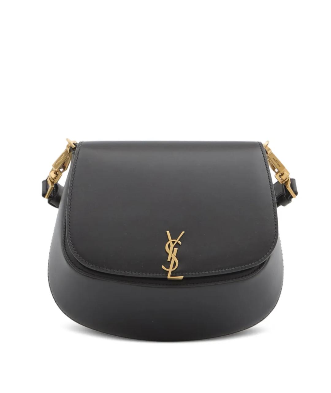 SAINT LAURENT Черная кожаная сумка через плечо, фото 1