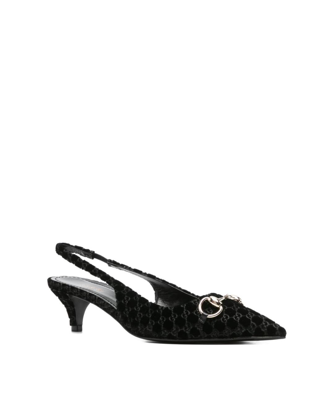 GUCCI Черные бархатные туфли, фото 3