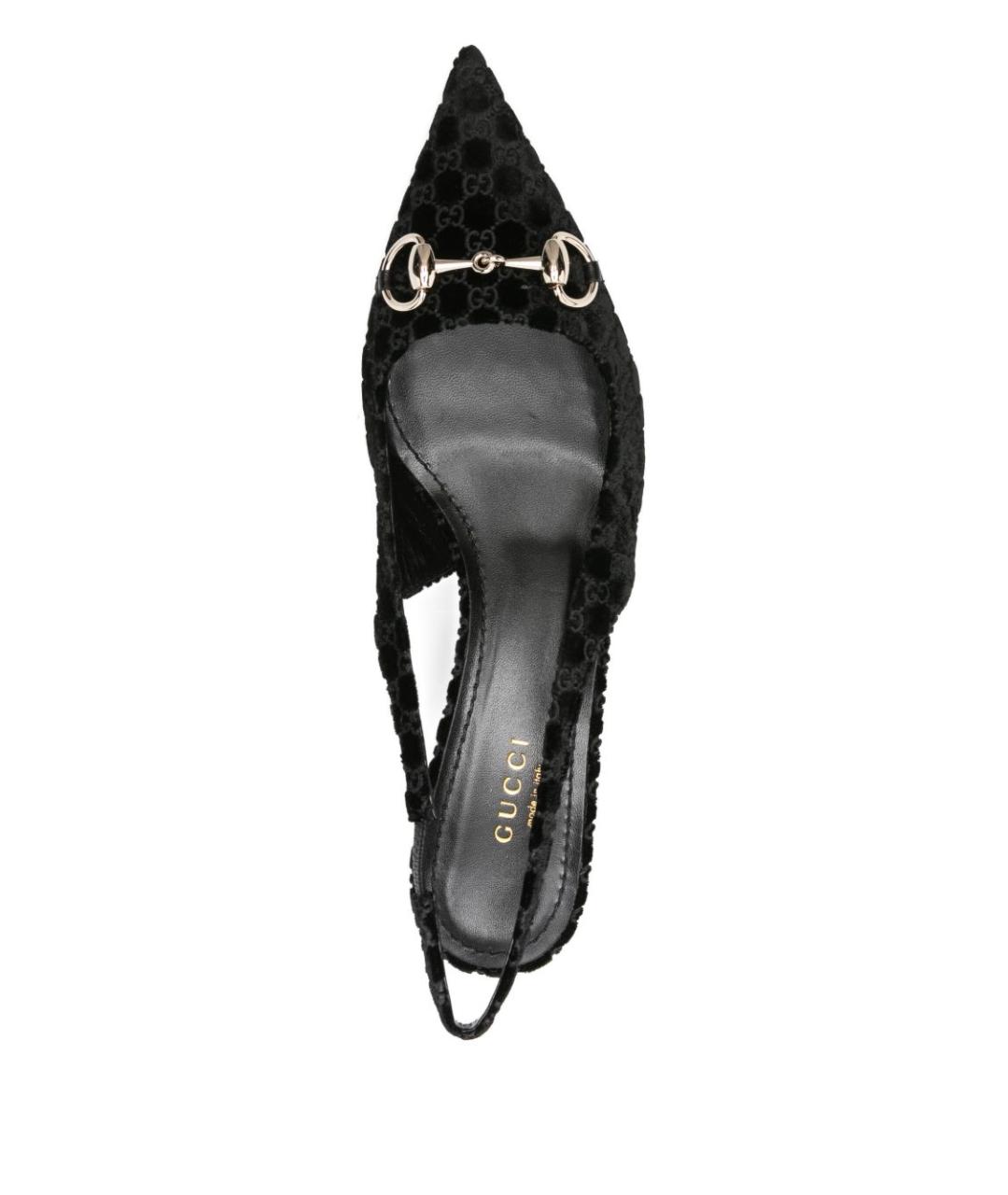 GUCCI Черные бархатные туфли, фото 4