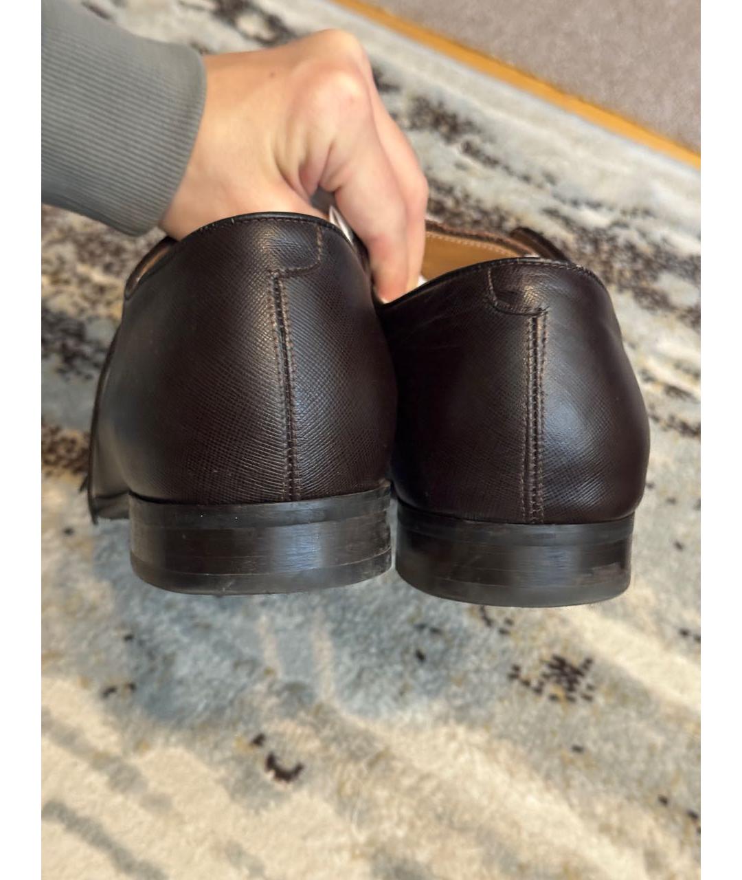 CORNELIANI Коричневые кожаные туфли, фото 3