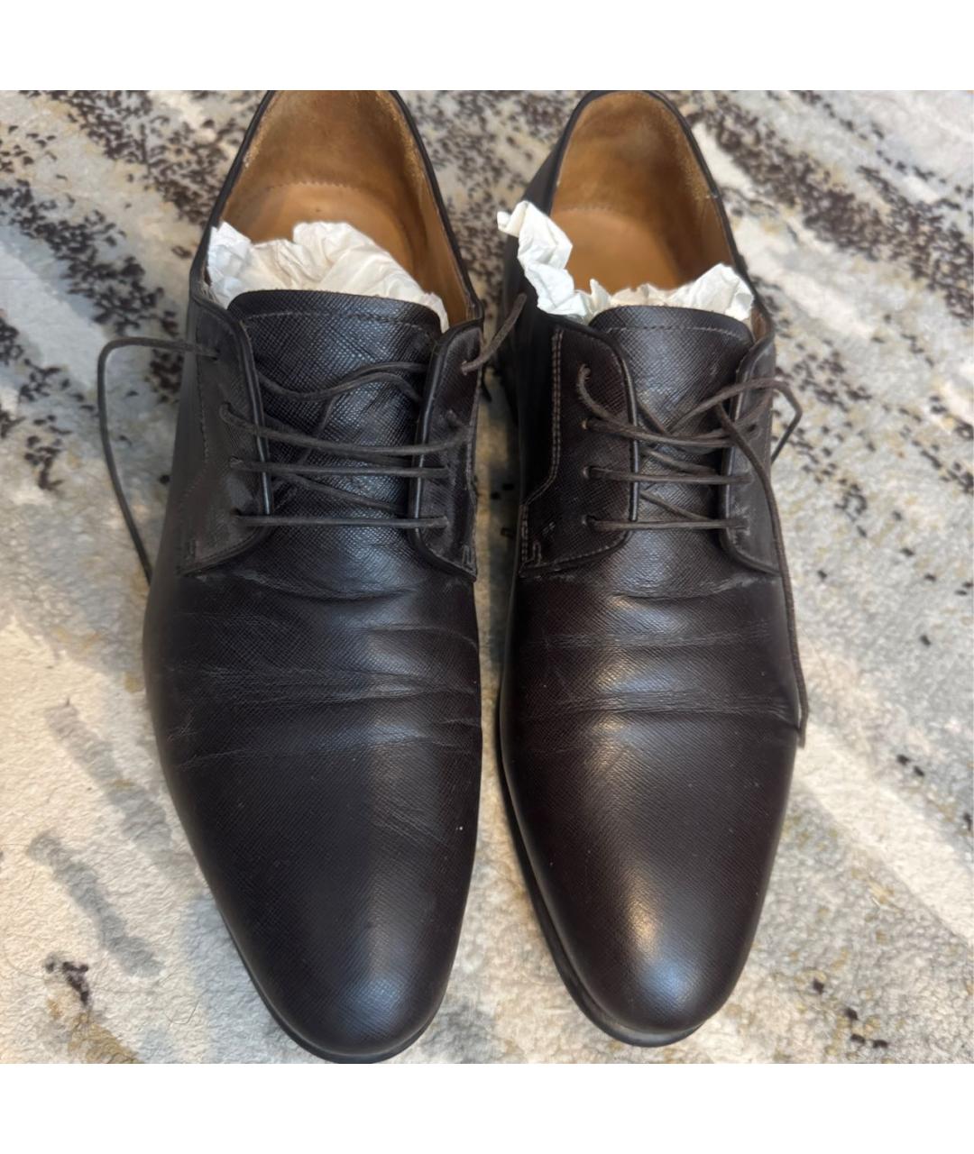CORNELIANI Коричневые кожаные туфли, фото 2