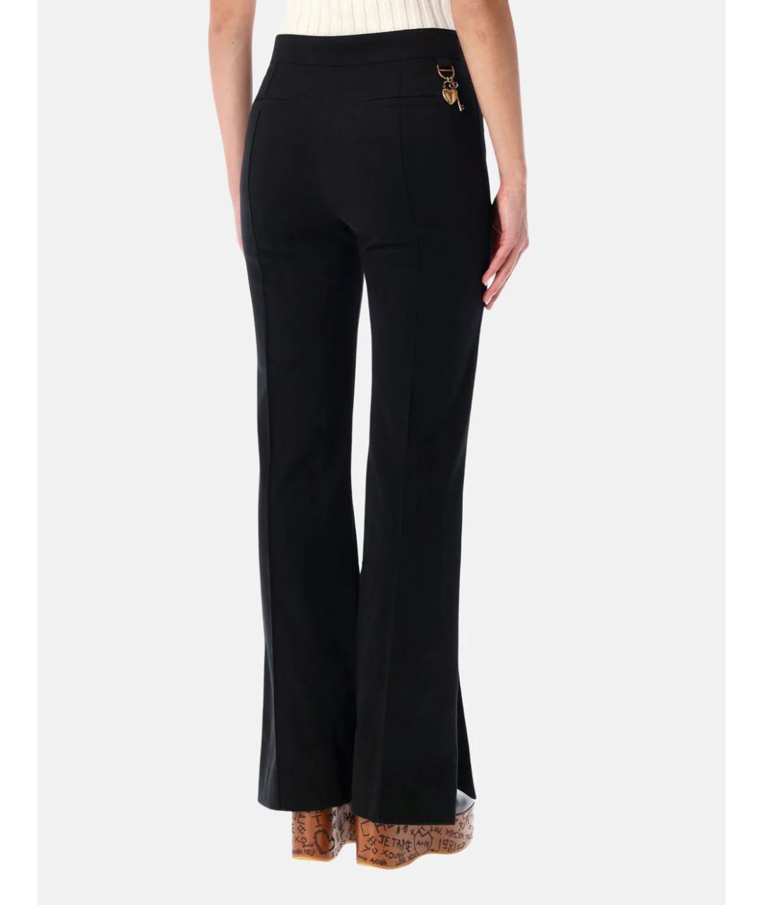 CHLOE Черные хлопко-эластановые брюки узкие, фото 4