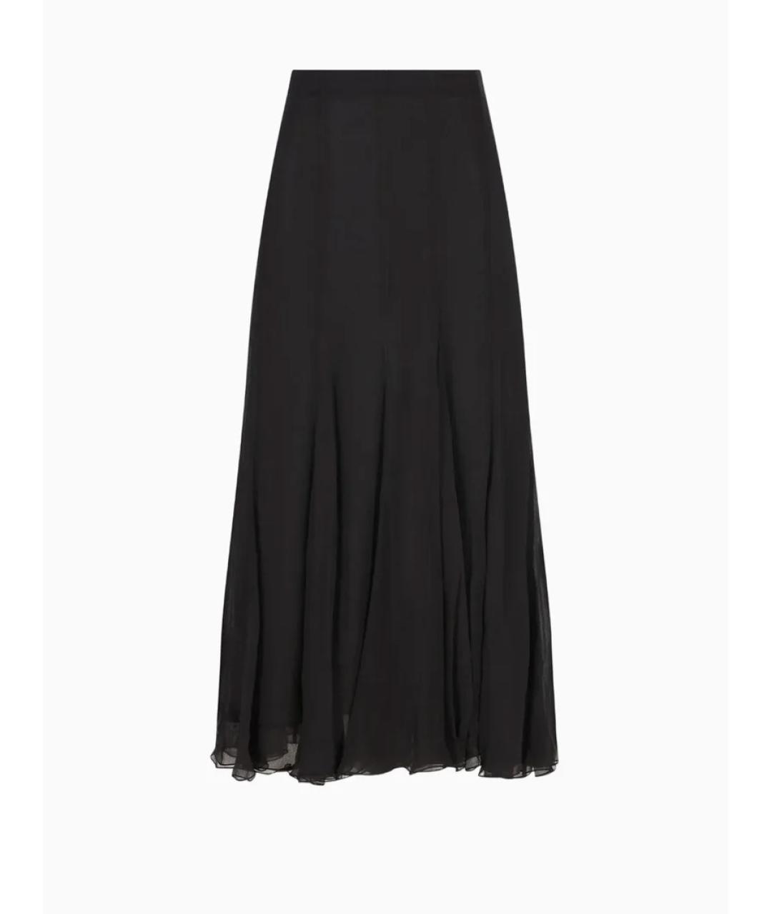 CHLOE Черная шелковая юбка макси, фото 4