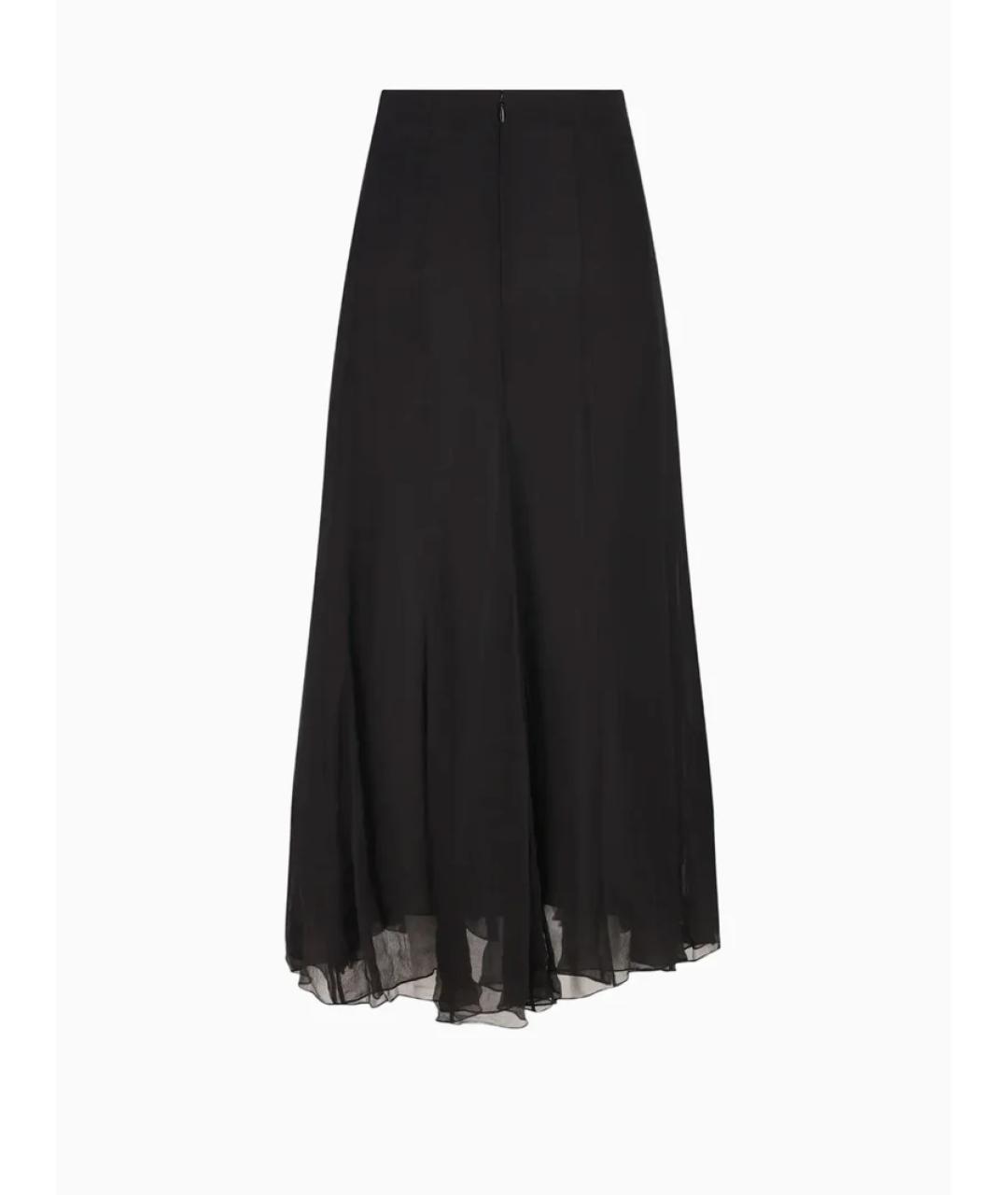 CHLOE Черная шелковая юбка макси, фото 2