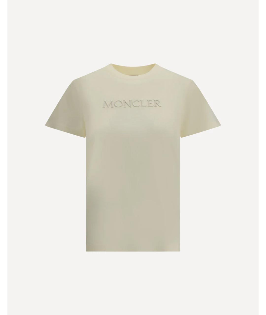 MONCLER Белая хлопковая футболка, фото 4