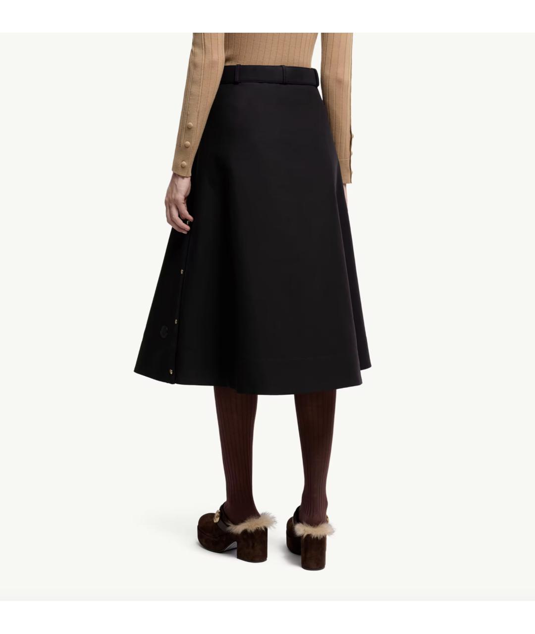 MONCLER Черная хлопковая юбка миди, фото 5