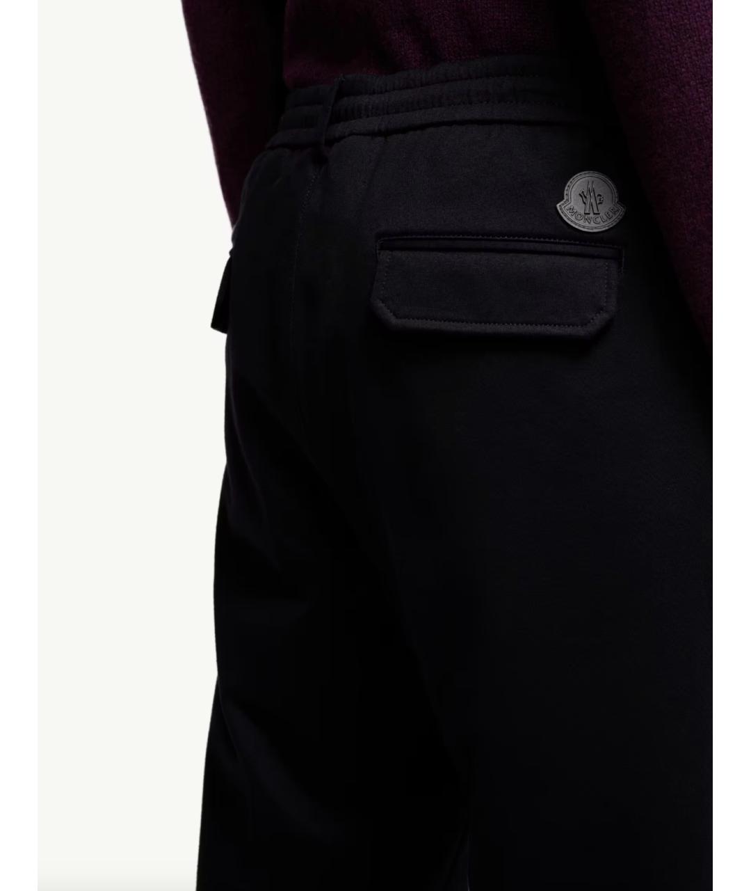 MONCLER Темно-синие шелковые повседневные брюки, фото 5