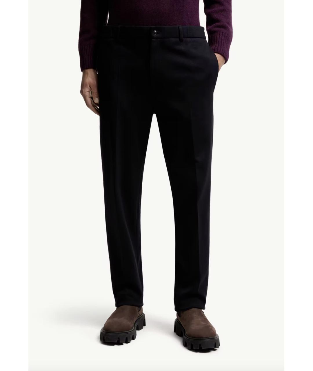 MONCLER Темно-синие шелковые повседневные брюки, фото 3