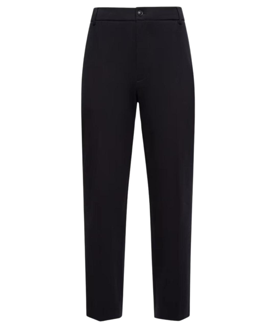 MONCLER Темно-синие шелковые повседневные брюки, фото 1