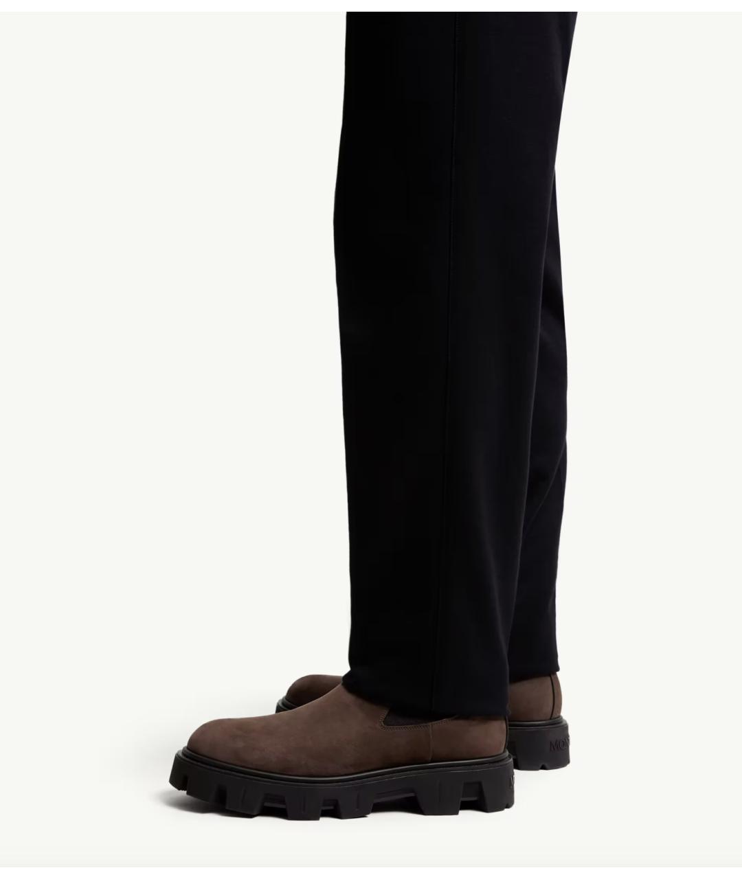 MONCLER Темно-синие шелковые повседневные брюки, фото 2