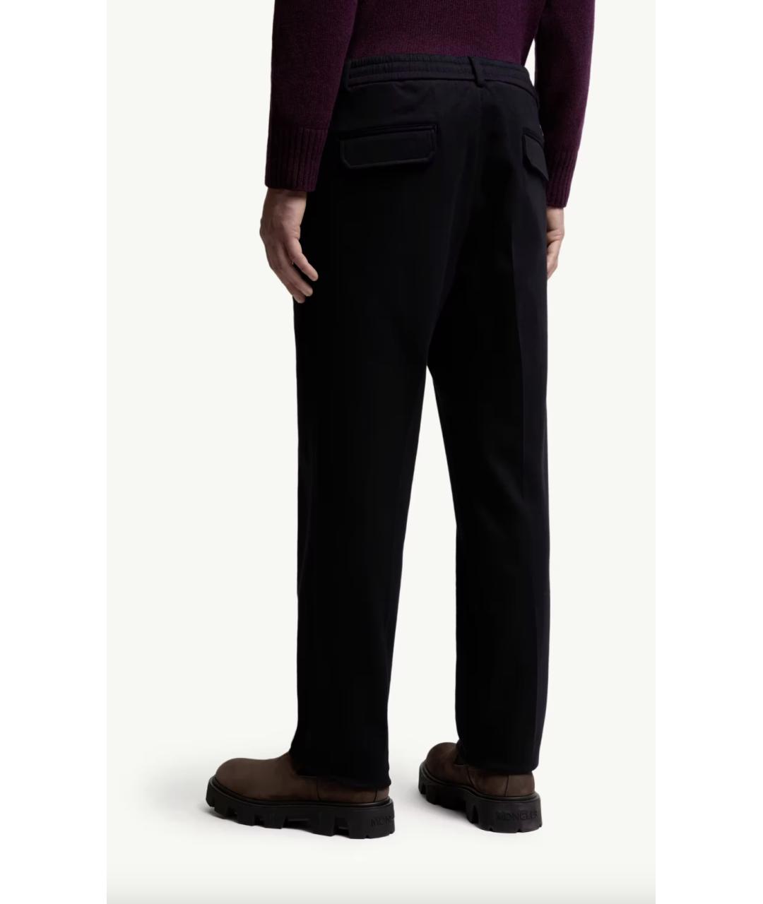 MONCLER Темно-синие шелковые повседневные брюки, фото 4