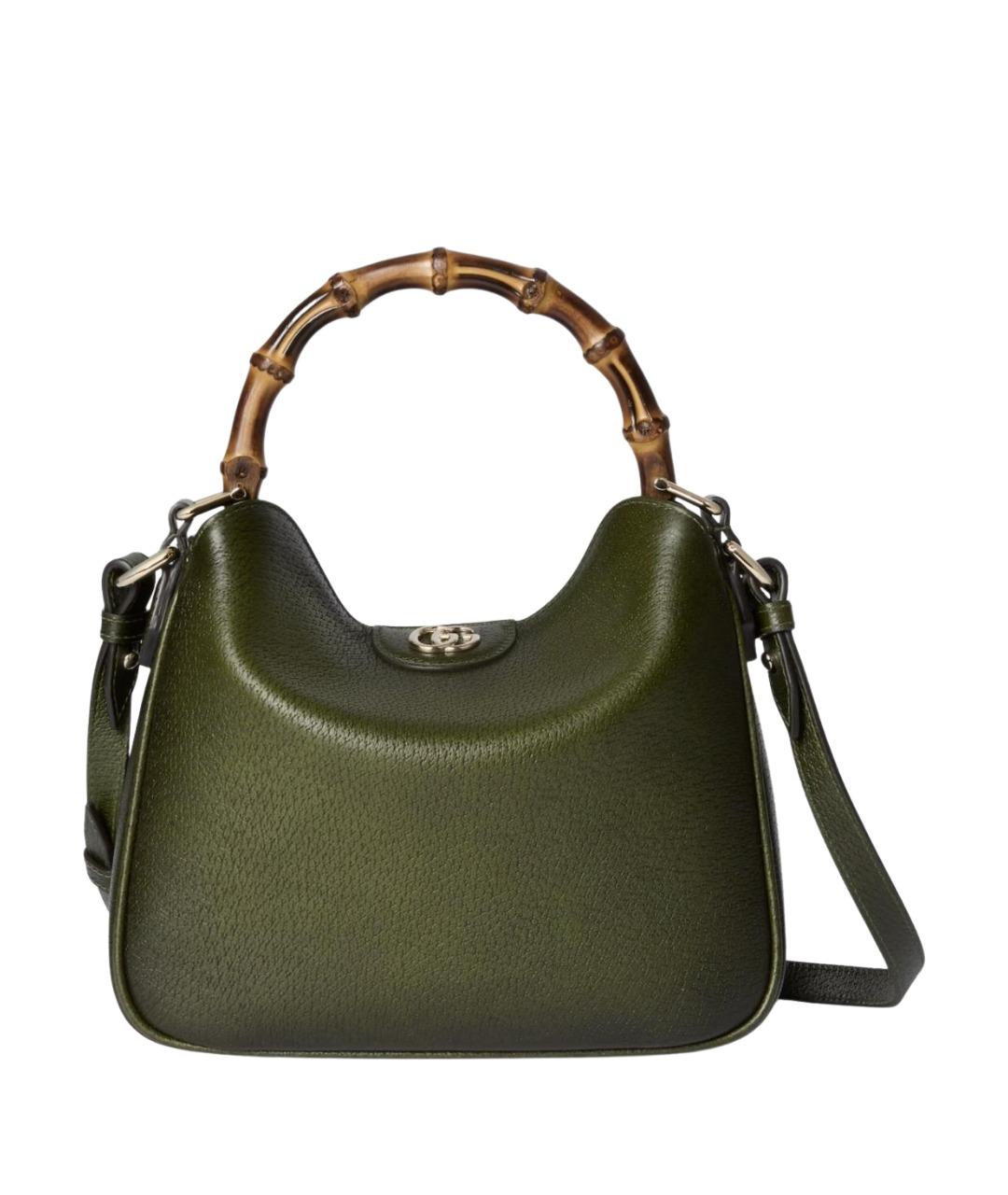 GUCCI Зеленая кожаная сумка с короткими ручками, фото 1