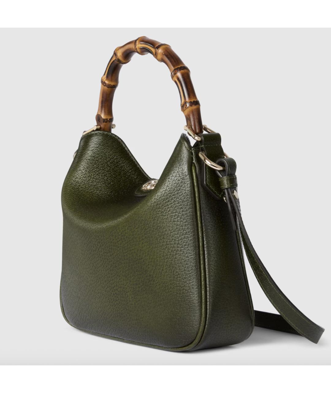 GUCCI Зеленая кожаная сумка с короткими ручками, фото 2