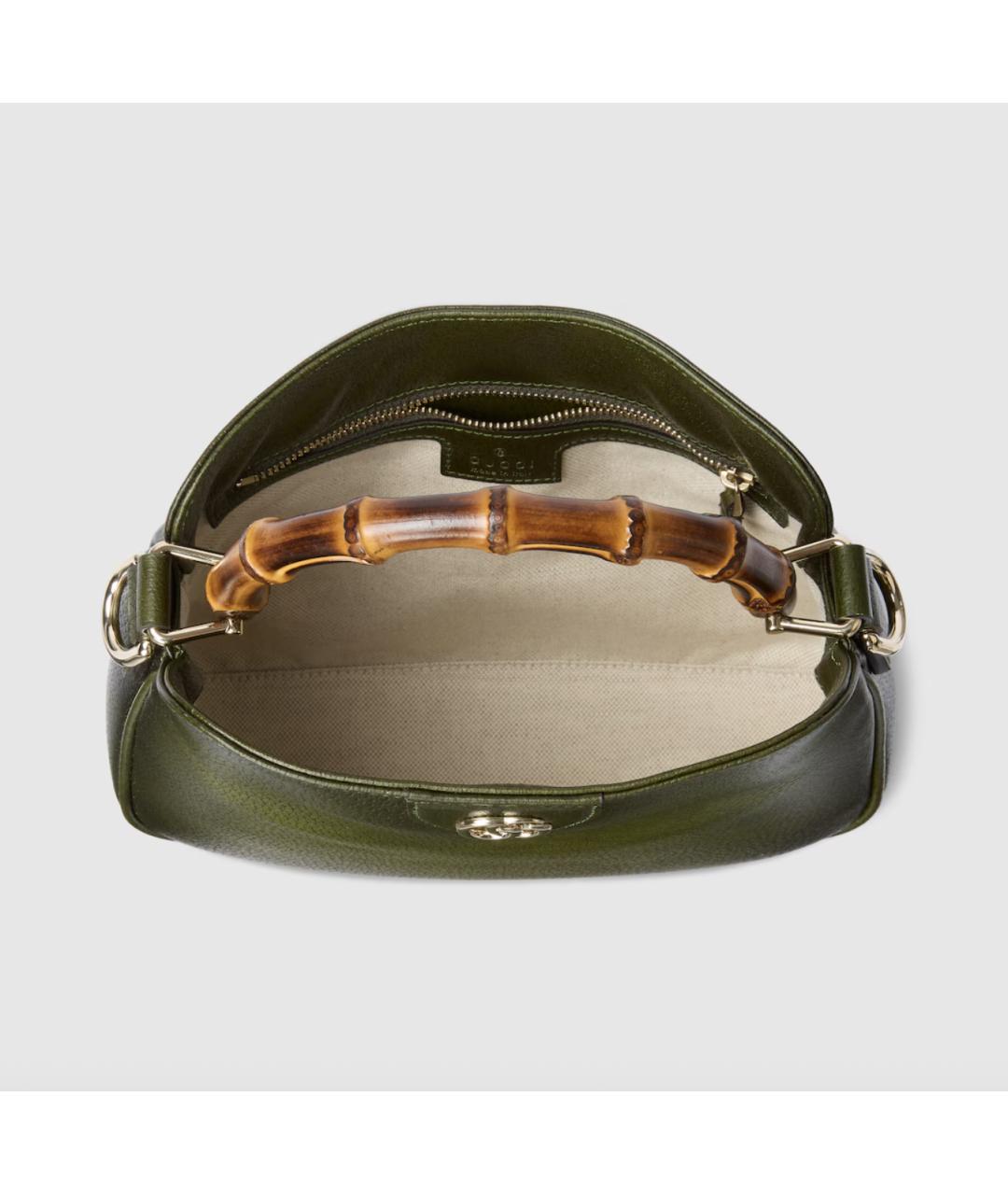 GUCCI Зеленая кожаная сумка с короткими ручками, фото 5