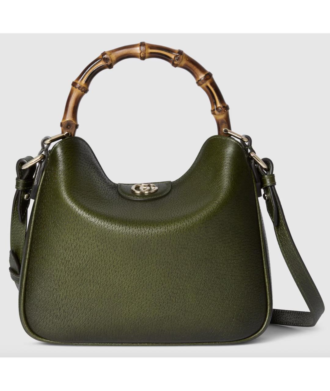 GUCCI Зеленая кожаная сумка с короткими ручками, фото 6