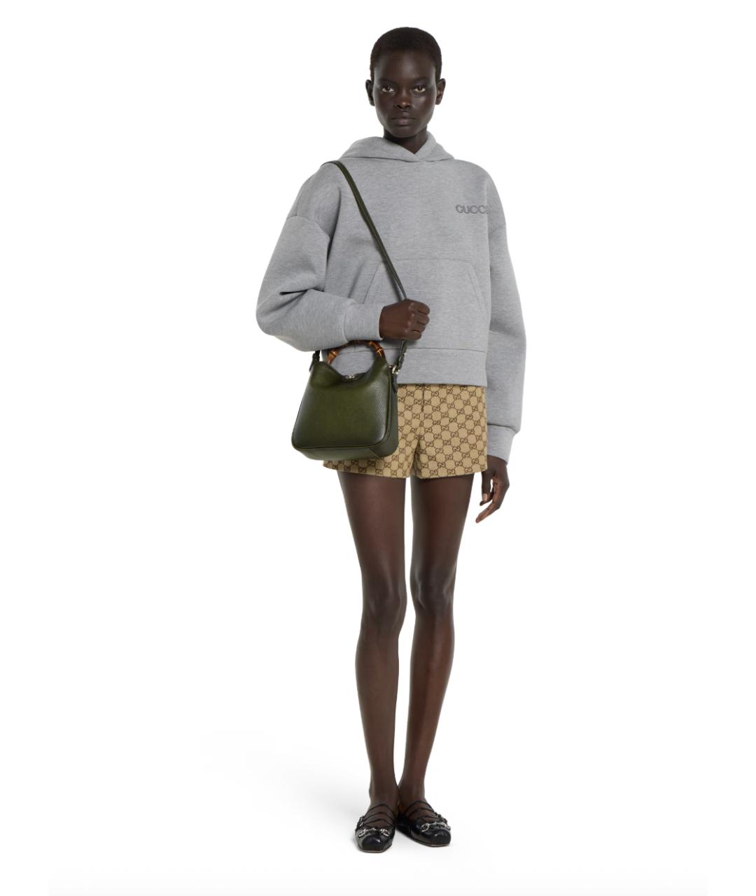 GUCCI Зеленая кожаная сумка с короткими ручками, фото 3