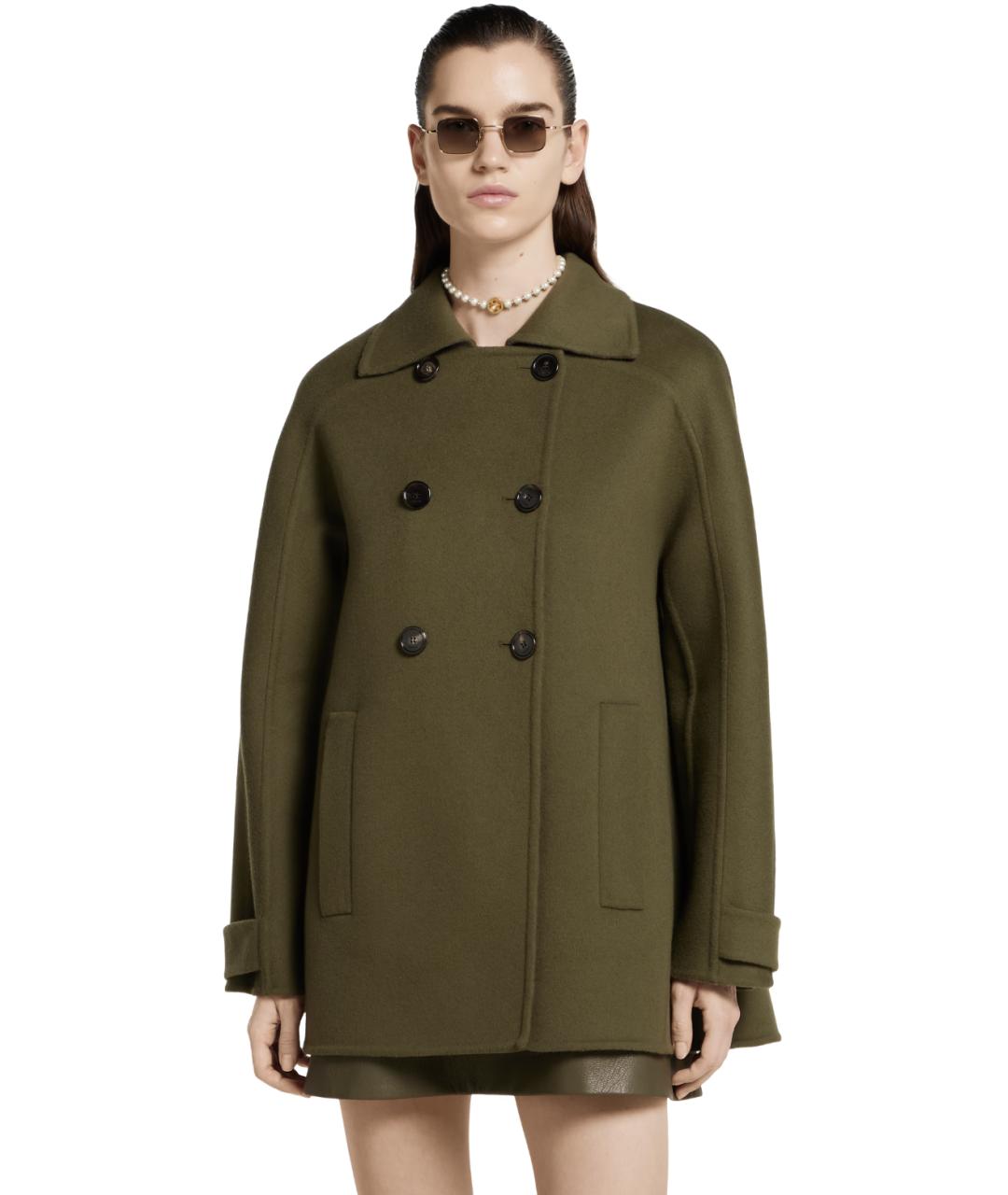 GUCCI Зеленые шерстяное пальто, фото 3