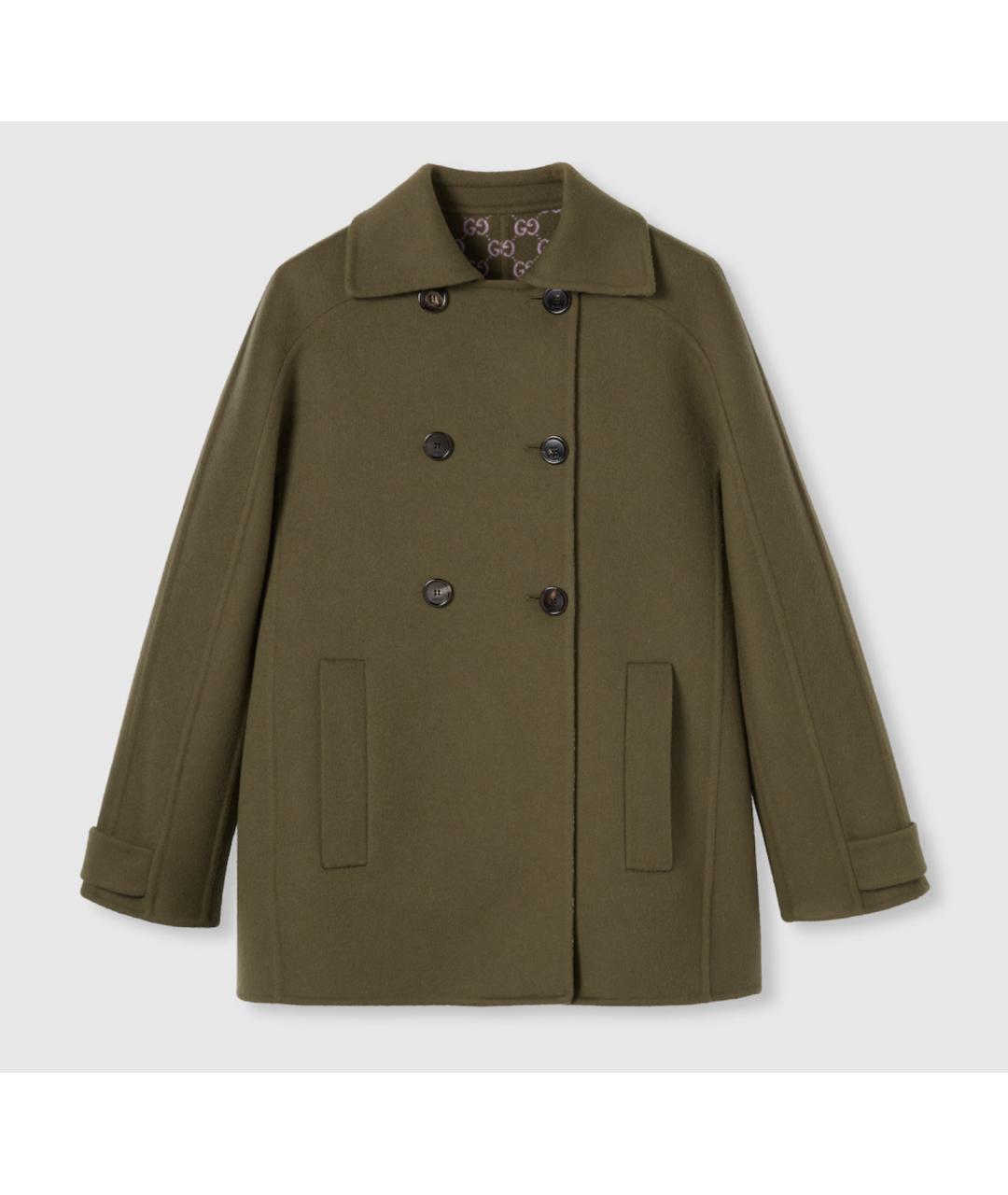 GUCCI Зеленые шерстяное пальто, фото 6