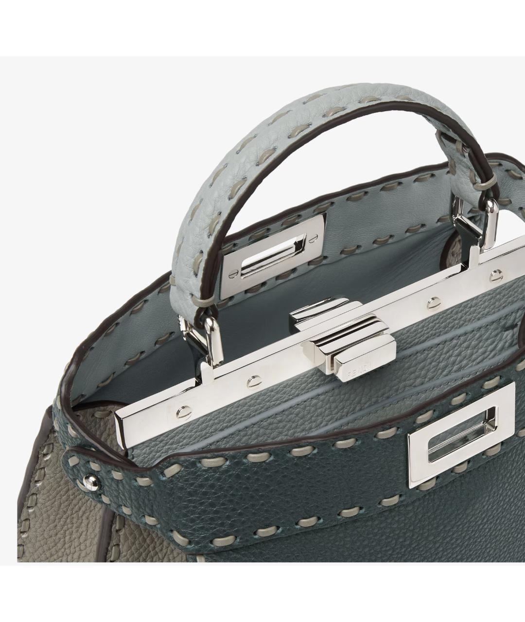 FENDI Зеленая кожаная сумка тоут, фото 5