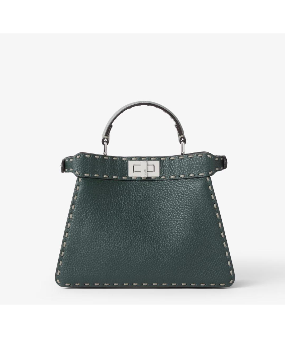 FENDI Зеленая кожаная сумка тоут, фото 4