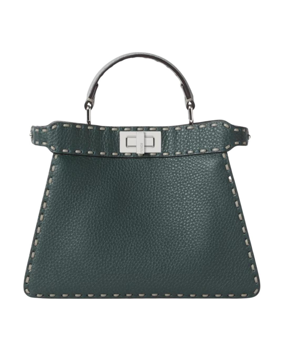 FENDI Зеленая кожаная сумка тоут, фото 1