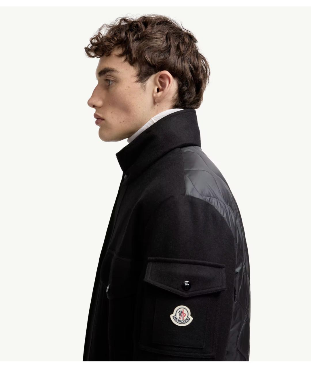 MONCLER Черная шерстяная куртка, фото 2