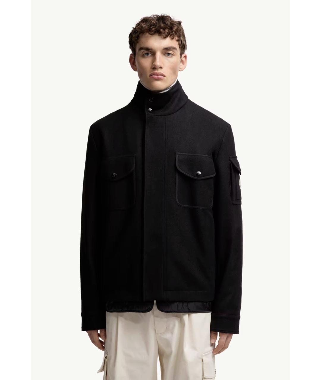 MONCLER Черная шерстяная куртка, фото 4