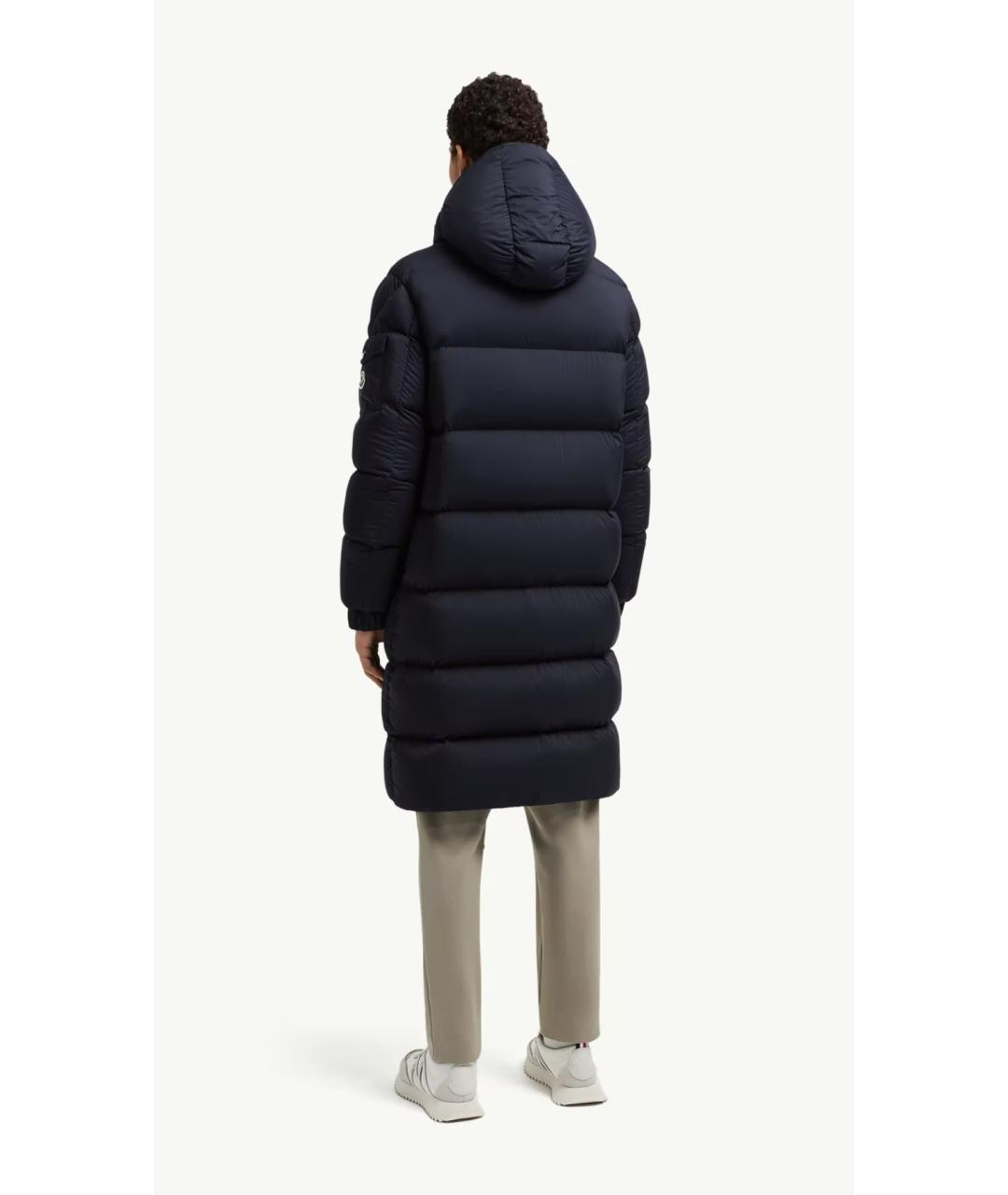 MONCLER Темно-синий полиамидовый пуховик, фото 3