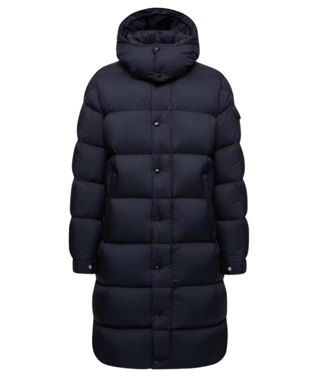 MONCLER Темно-синий полиамидовый пуховик, фото 1