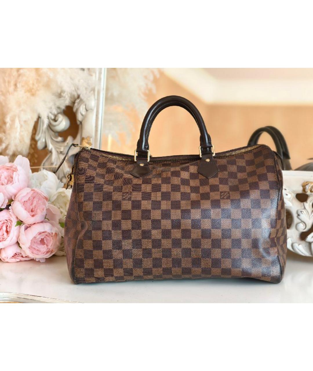 LOUIS VUITTON Коричневая сумка с короткими ручками, фото 9