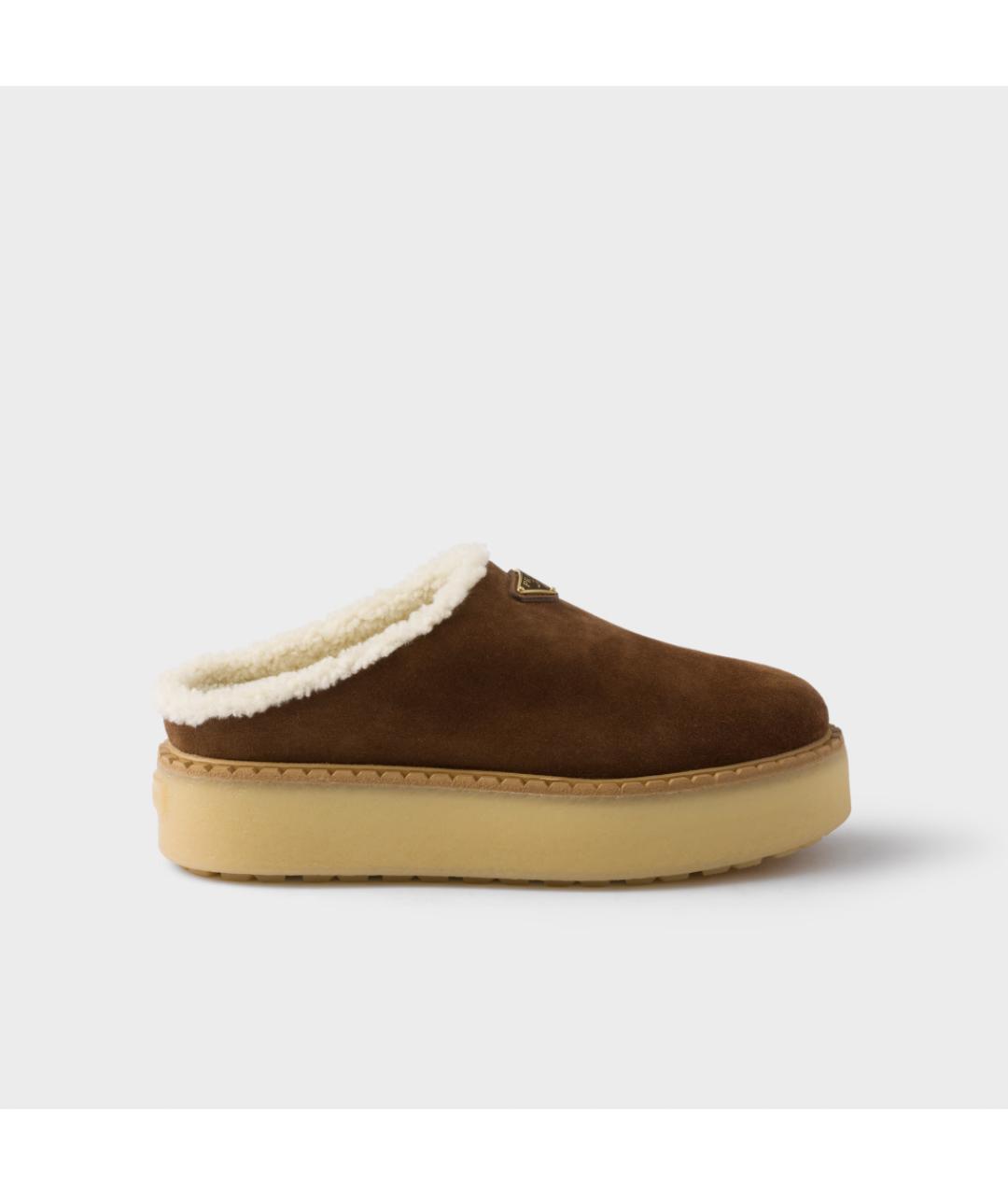 PRADA Коричневые замшевые сабо, фото 6