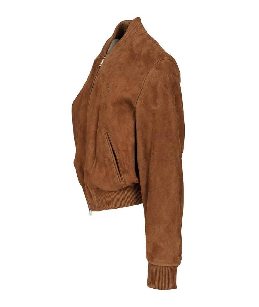 Ami Paris Коричневая замшевая куртка, фото 3