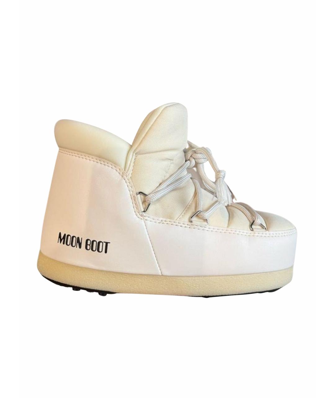 MOON BOOT Бежевые кожаные ботинки, фото 1
