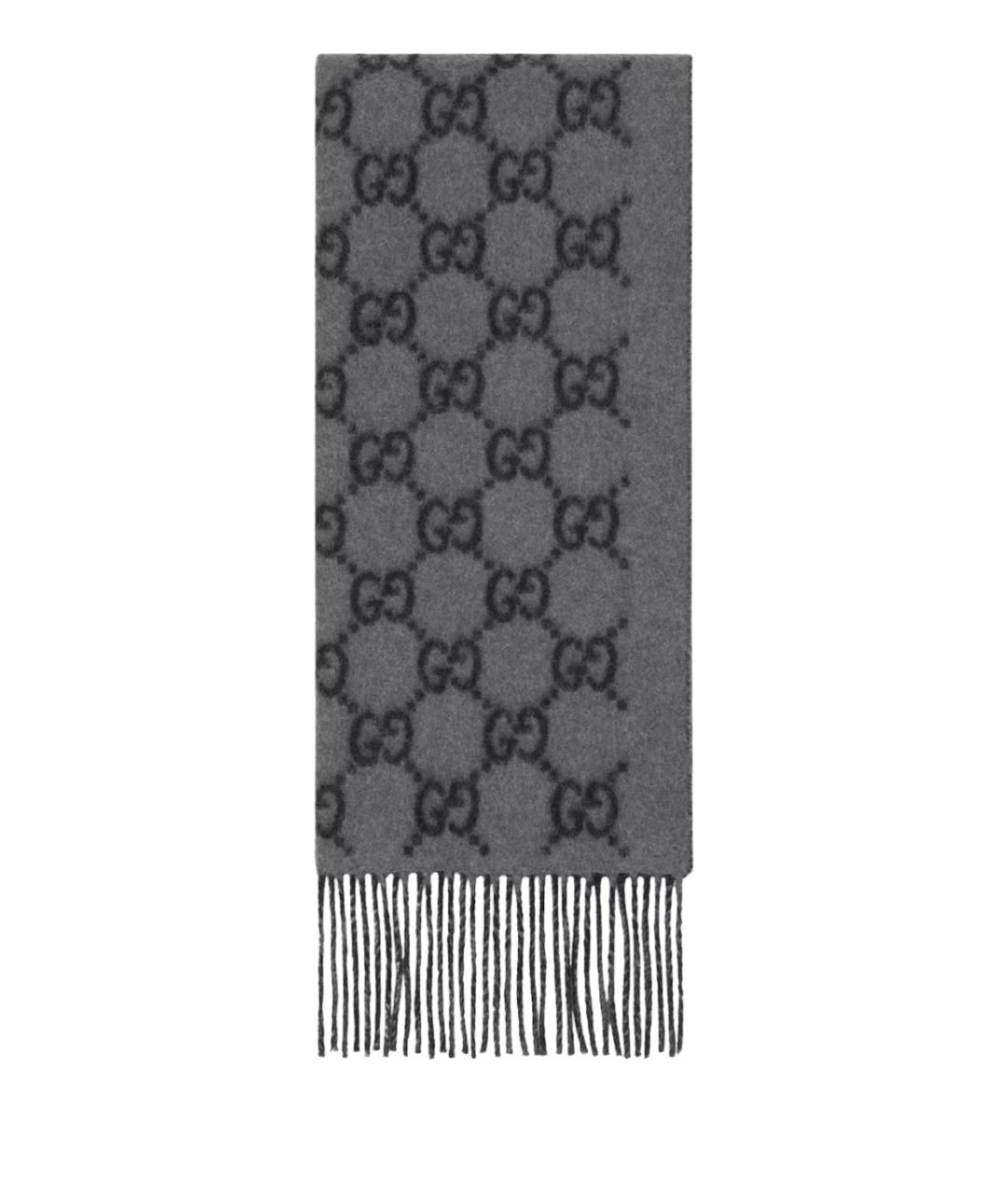 GUCCI Антрацитовый кашемировый шарф, фото 1