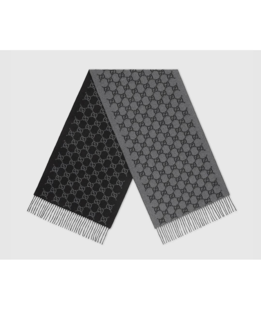 GUCCI Антрацитовый кашемировый шарф, фото 2