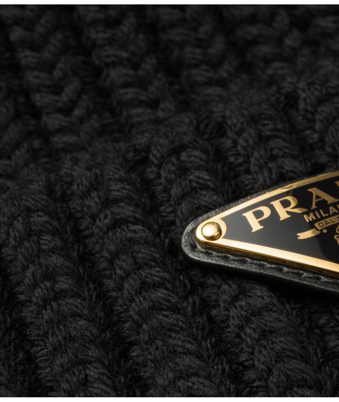 PRADA Черная шерстяная шапка, фото 2