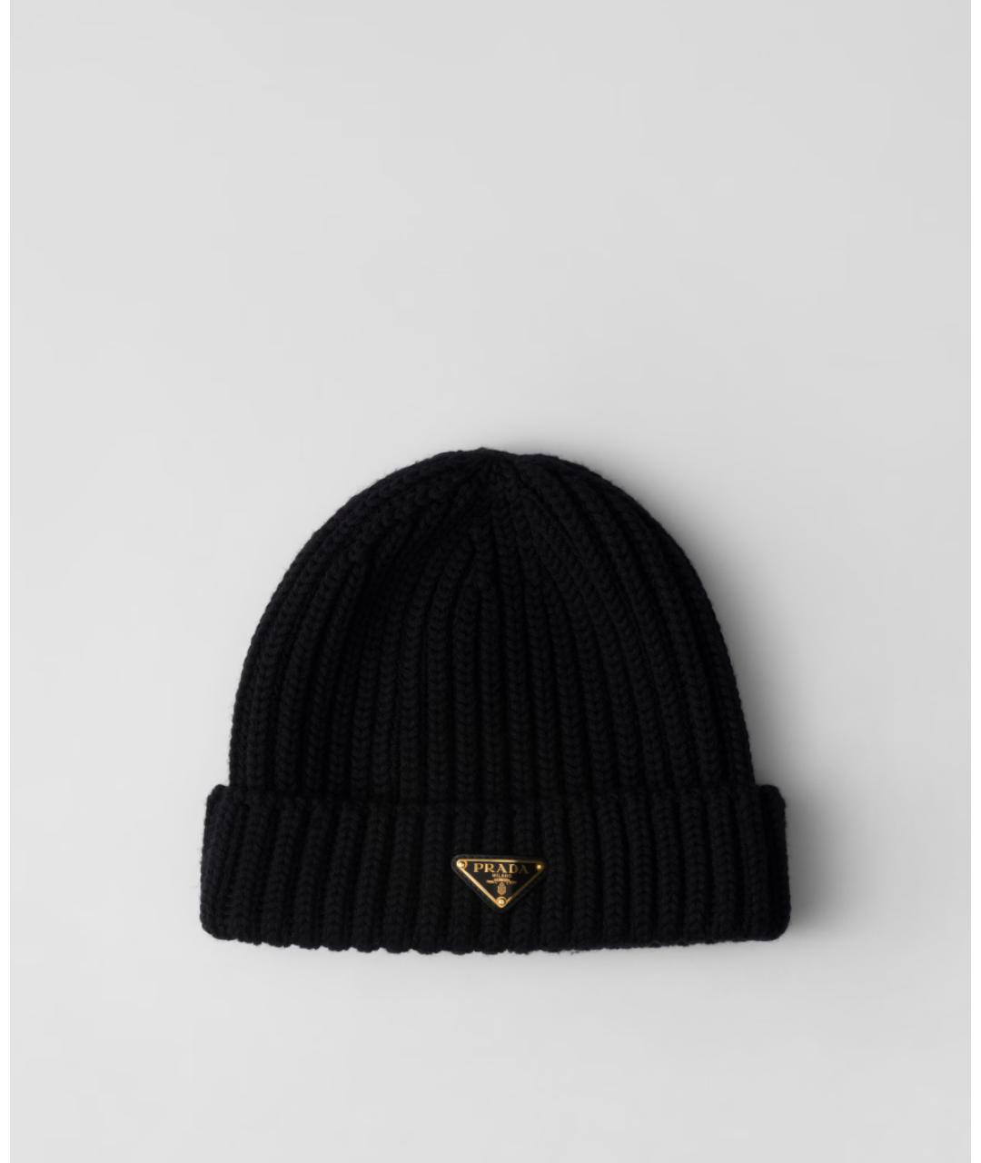 PRADA Черная шерстяная шапка, фото 3