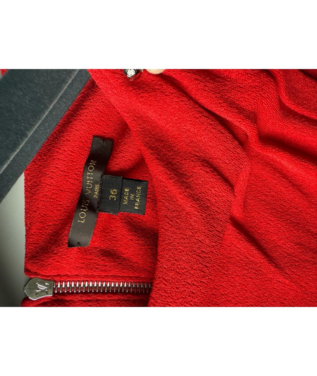 LOUIS VUITTON Красное креповое коктейльное платье, фото 3
