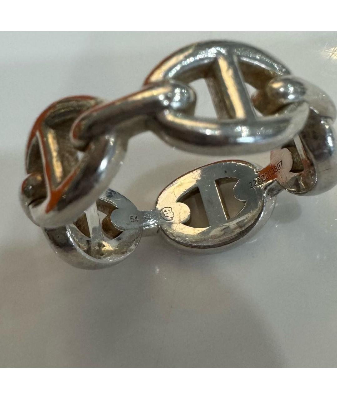 HERMES Серое серебряное кольцо, фото 4