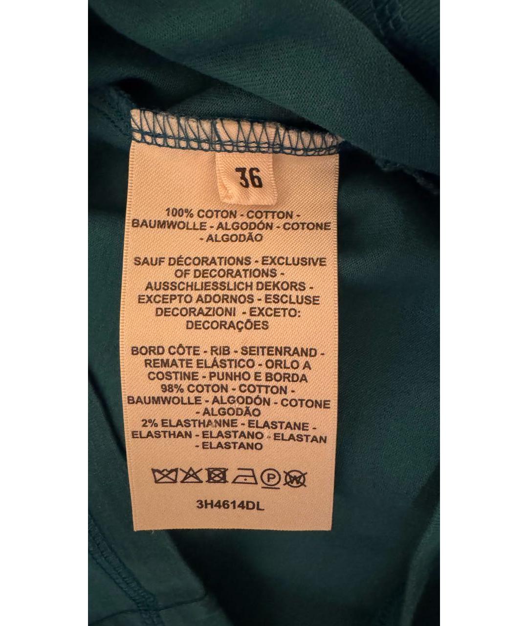 HERMES Зеленая хлопковая футболка, фото 6