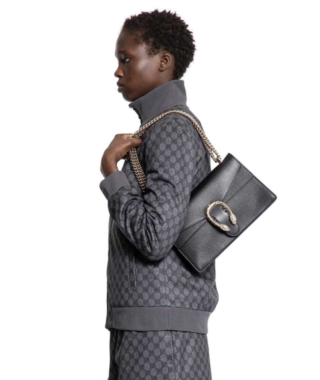 GUCCI Черная кожаная сумка через плечо, фото 2