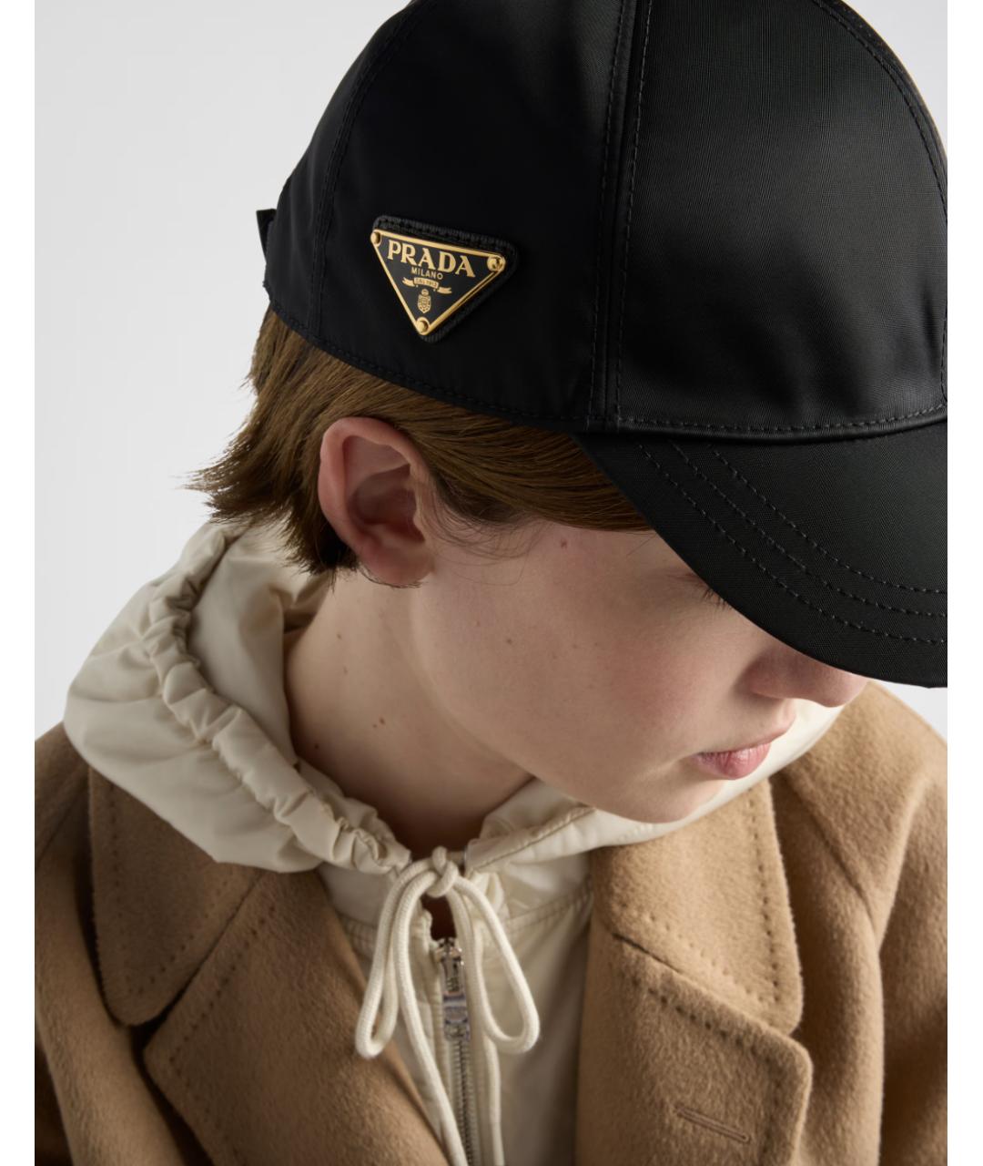 PRADA Черная синтетическая кепка, фото 4