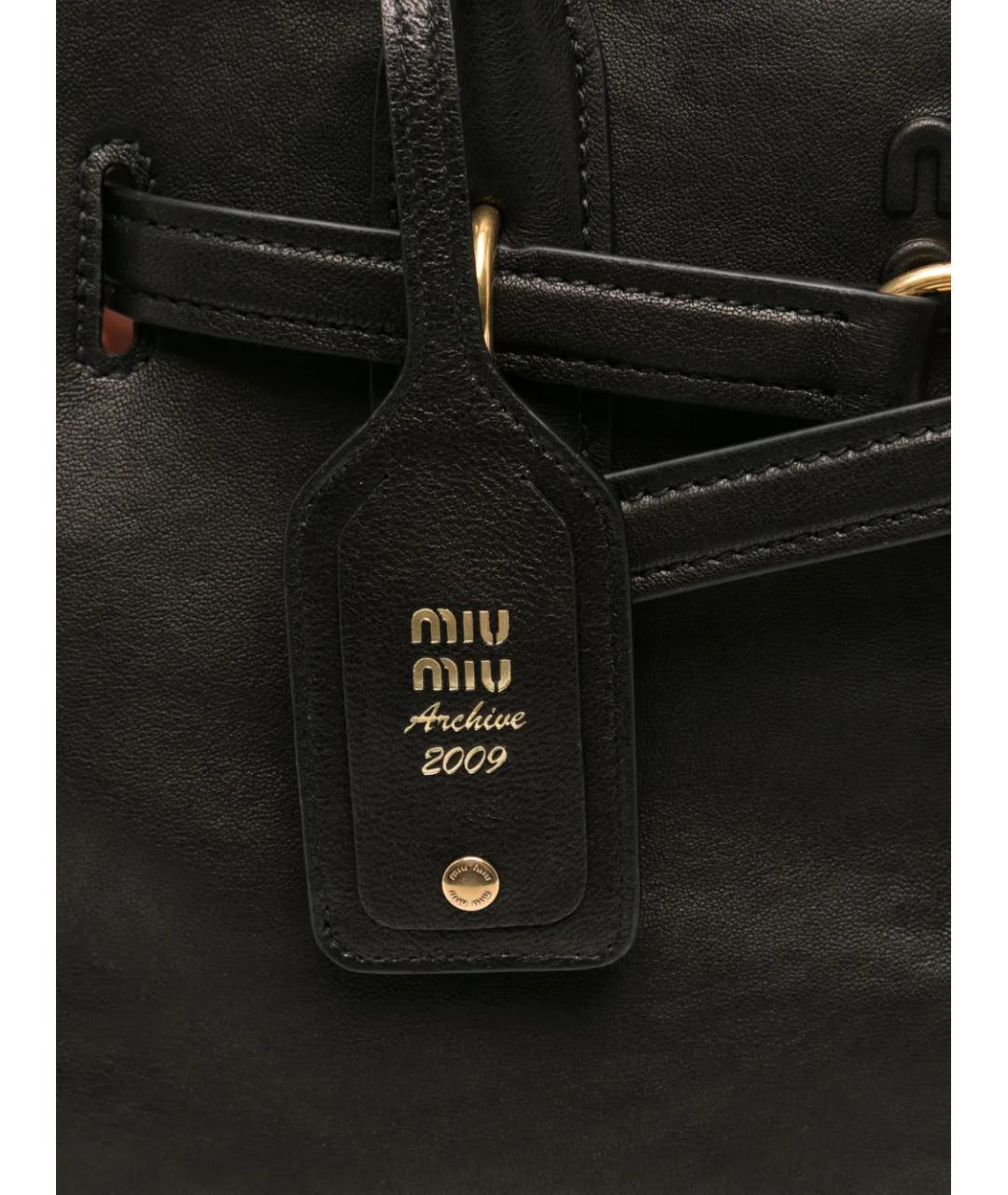 MIU MIU Черная кожаная сумка тоут, фото 4