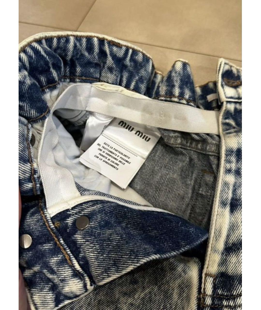 MIU MIU Синие деним шорты, фото 3