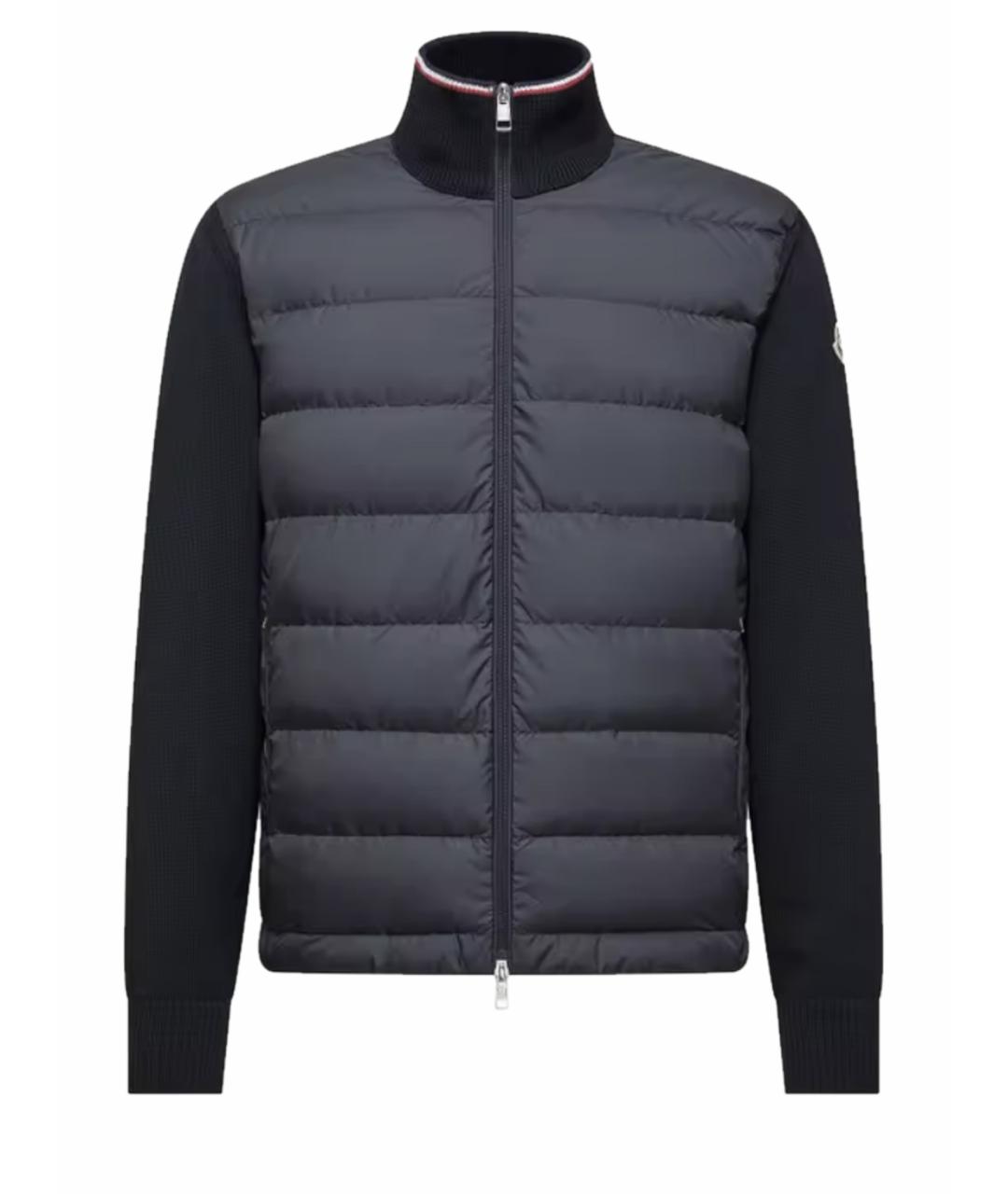MONCLER Темно-синий шерстяной кардиган, фото 1
